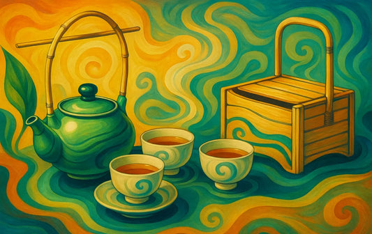 Accessoires pour le thé en vrac : théière, tasses et boîte à thé