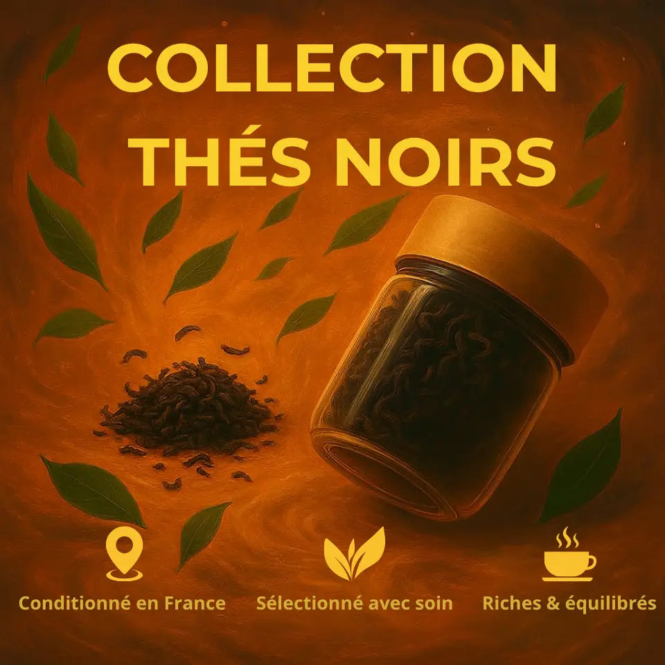 Thé noir en vrac - feuilles entières de thé noir nature et parfumé, sélection de La Bibliothéière pour infusion maison de qualité