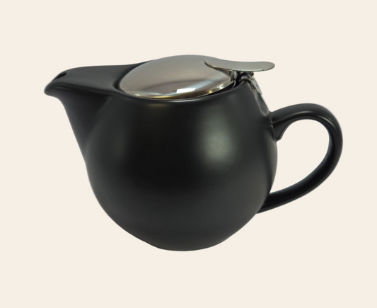 Théière en céramique noire mate 500 ml avec filtre métallique