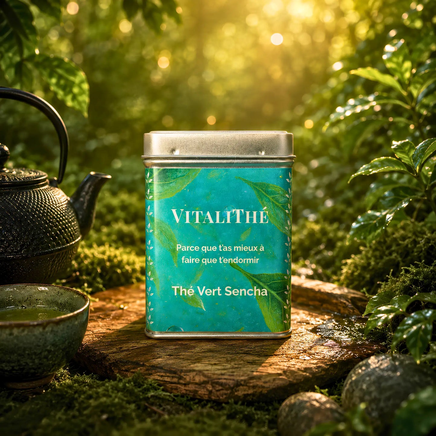 Boîte de thé vert sencha doux 100g feuilles entières