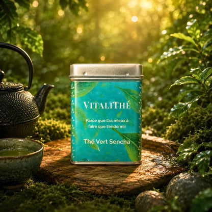 Boîte de thé vert sencha doux 100g feuilles entières