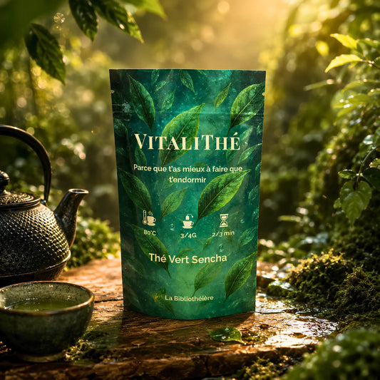 Sachet de thé vert sencha doux 100g La Bibliothéière