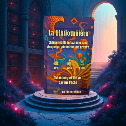 Sachet de thé oolong pêche ananas 100g La Bibliothéière